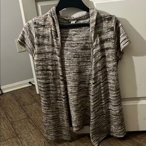 Striped Short Sleeve Cardigan